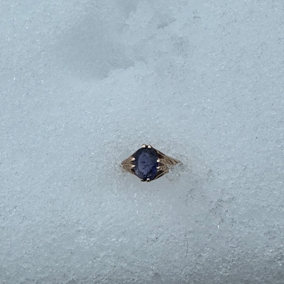 Engagement Ring Victorian Iolite Sunstone - Picture 6 of 6